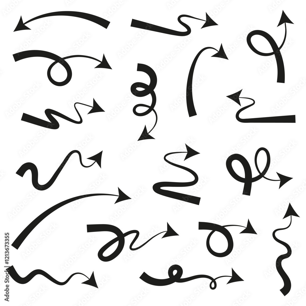 Arrow icon on white background. Curved arrows. Collection of pointers. Simple isolated illustration
Arrow icon on white background. Curved arrows. Collection of pointers. Simple isolated illustration