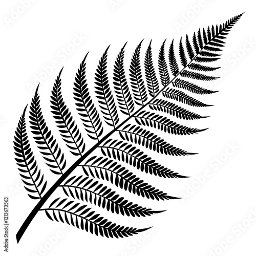 Fern leaf silhouette vector illustration.