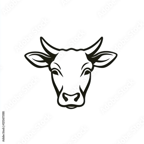 Simple cow head graphic design