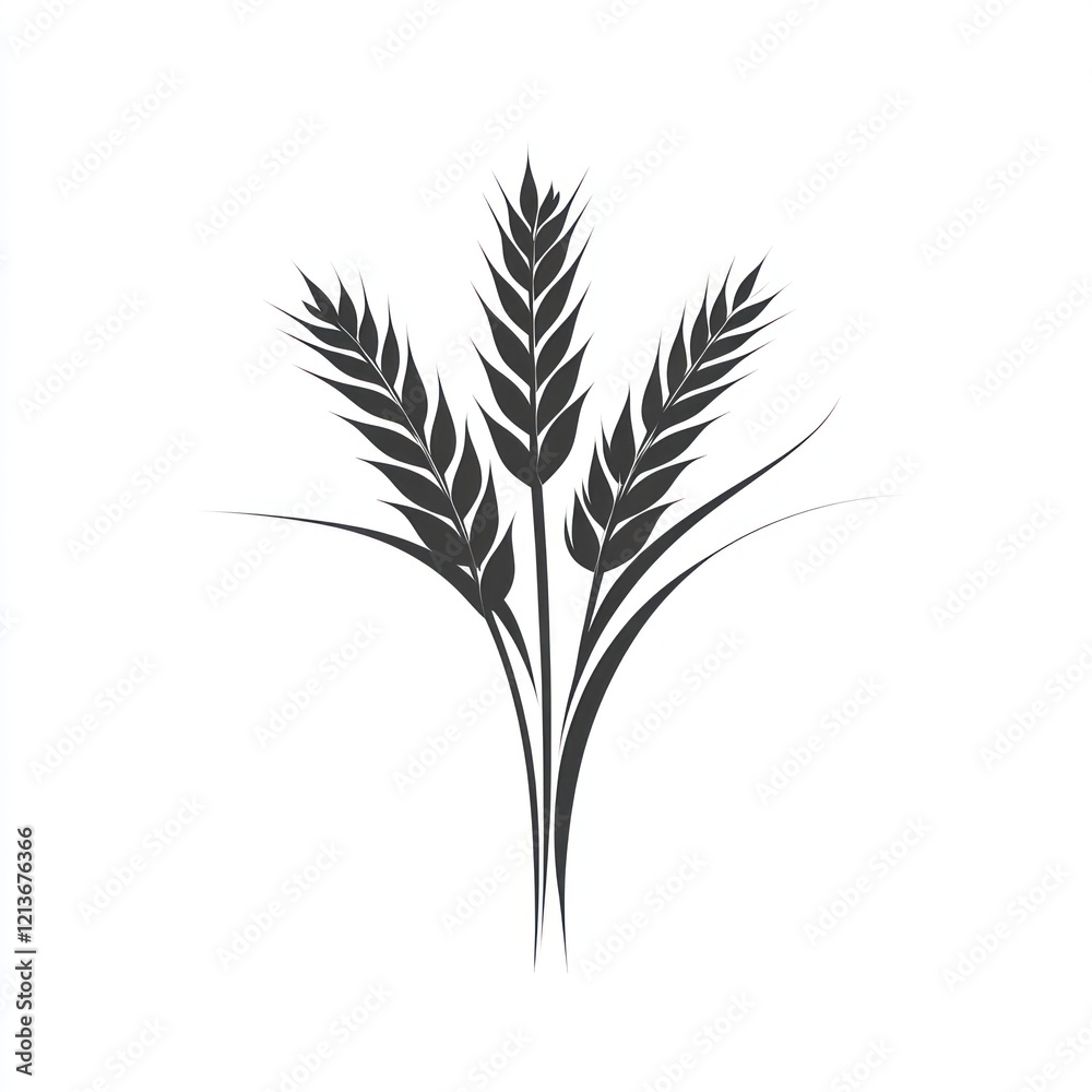 Stylized wheat ears graphic design Stylized wheat ears graphic design