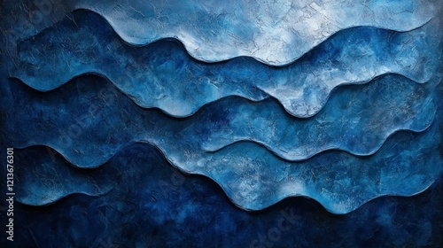 Wallpaper Mural A textured deep blue background with subtle wave-like patterns and a gradient that gives a sense of movement and depth. Torontodigital.ca