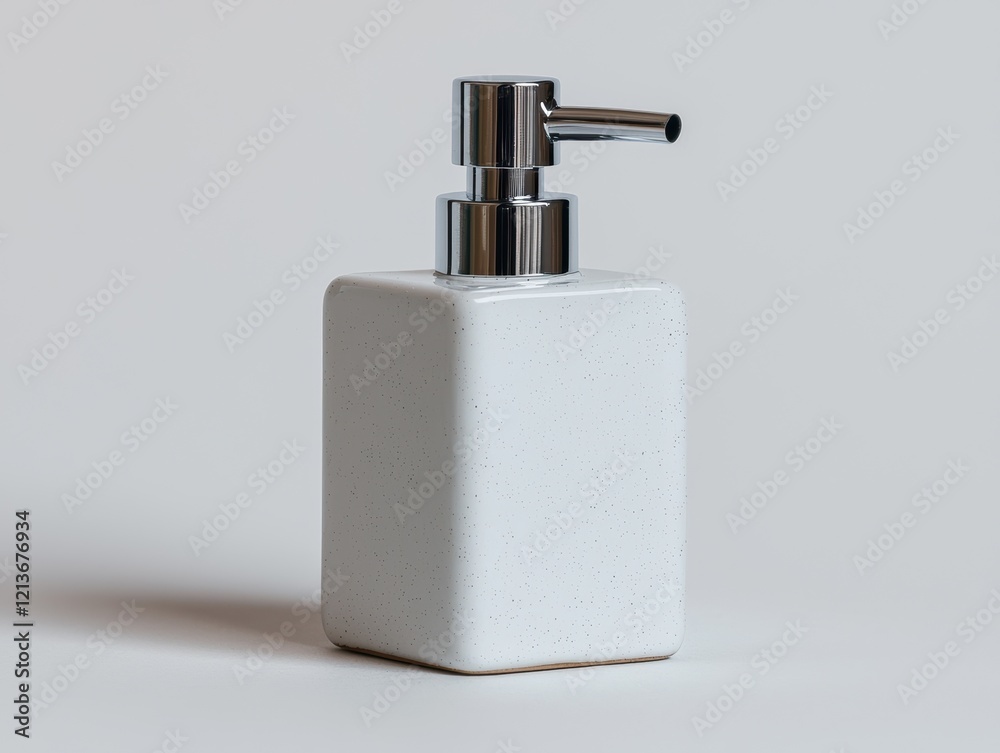 Obraz premium White ceramic soap dispenser with chrome pump
