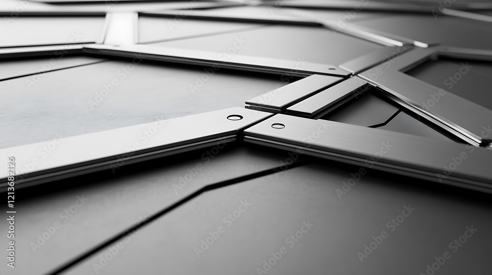 Abstract Metallic Geometric Panel Design Abstract Metallic Geometric Panel Design