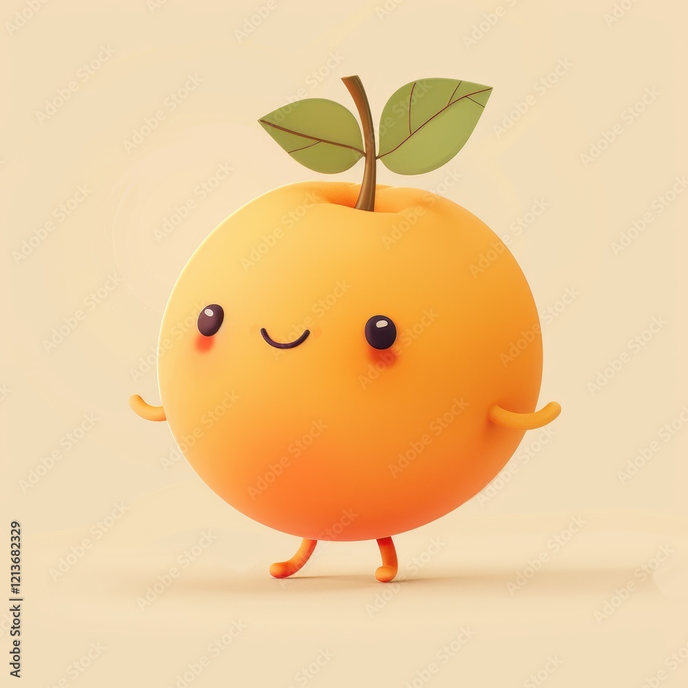 Playful Apricot Mascot Character with Golden Orange Appearance Playful Apricot Mascot Character with Golden Orange Appearance