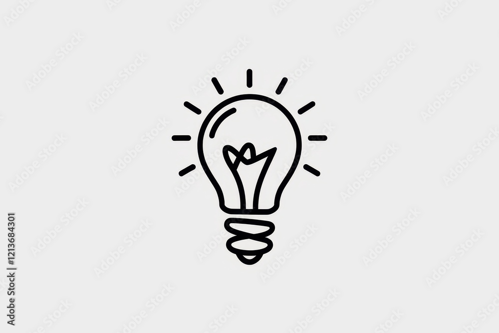 A Simple Line Drawing Of A Lightbulb Idea A Simple Line Drawing Of A Lightbulb Idea