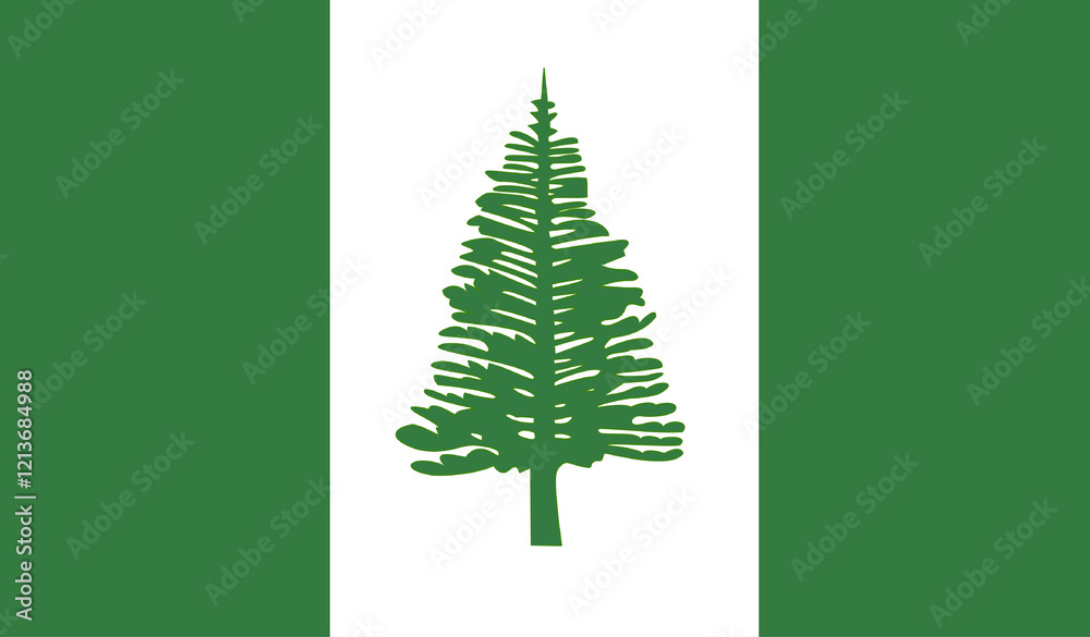 Naklejka premium High detailed flag of Norfolk Island. National Norfolk Island flag. 3D illustration.