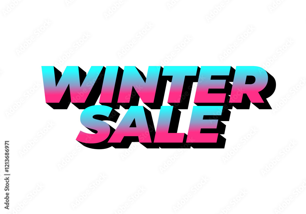 Winter sale. Text effect for social media promotion ads Winter sale. Text effect for social media promotion ads