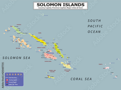 Australian Countries Geography Political map. Political map of country with capital, province or state capital, major cities and town.