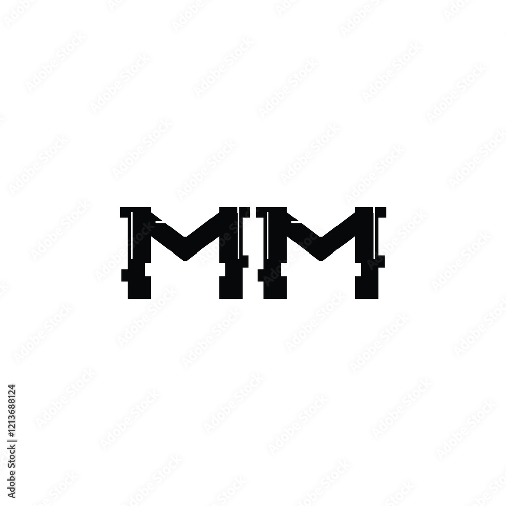 Obraz premium MM monogram logo design letter text name symbol monochrome logotype alphabet character simple logo