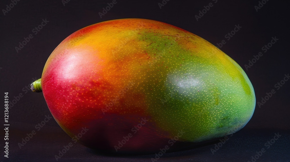 Shiny Ripe Mango with Gradient Colors in Vibrant Display Shiny Ripe Mango with Gradient Colors in Vibrant Display