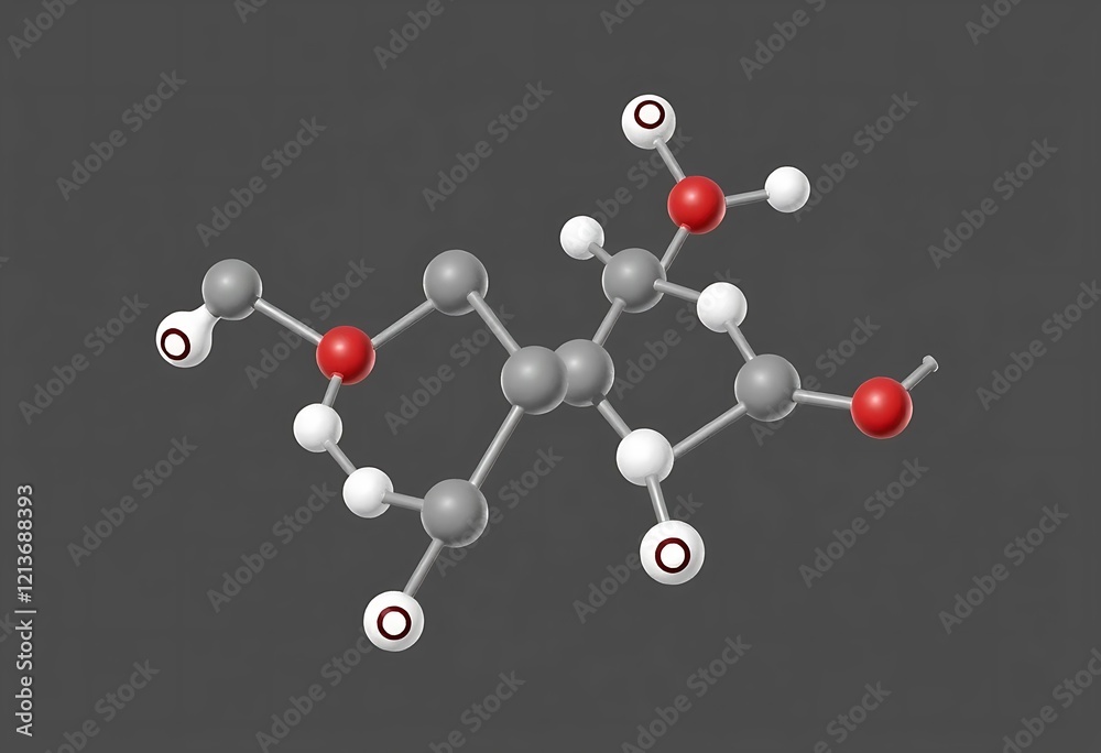 Obraz premium Molecular Structure: A 3D Rendering of a Complex Organic Compound