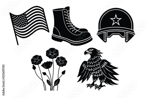 memorial day set vector 