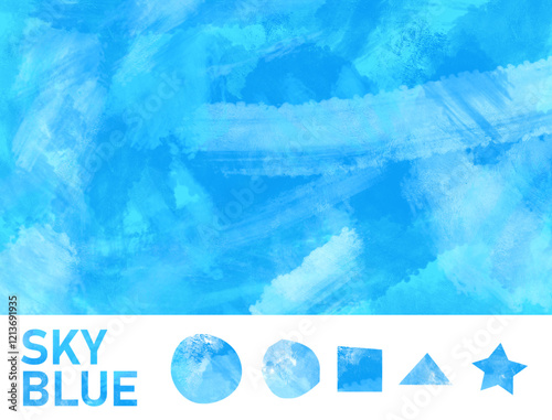 ランダムに塗ったようなテクスチャ　SKYBLUE