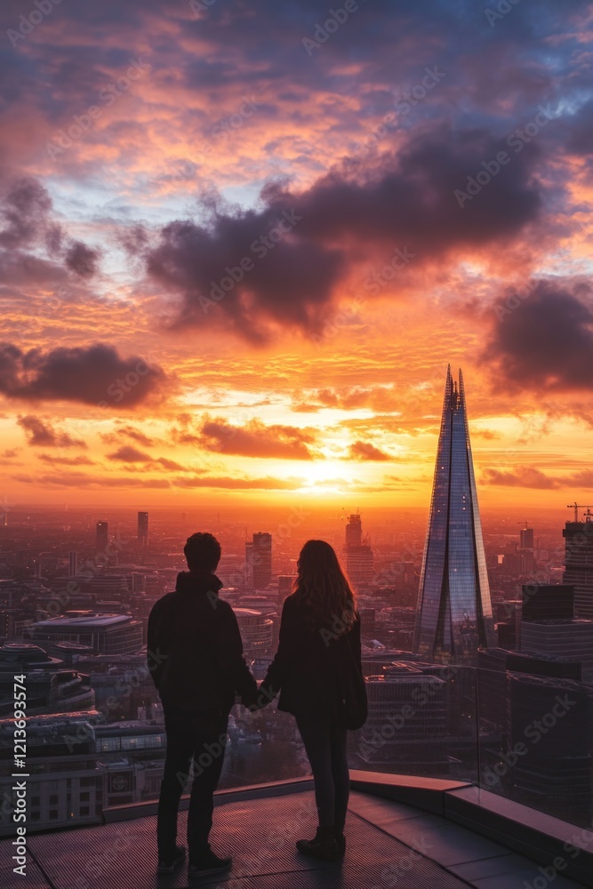 Fototapeta premium Roof Sunset Viewers