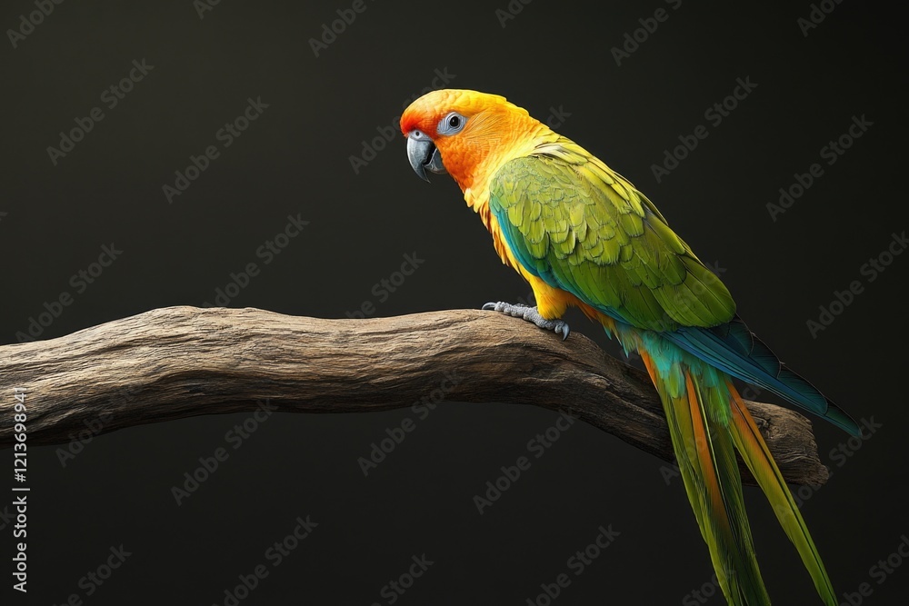 Obraz premium Colorful Parrot on Tree Branch