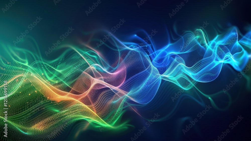 Obraz premium Abstract Glowing Waves Background Illustration with Vibrant Colors