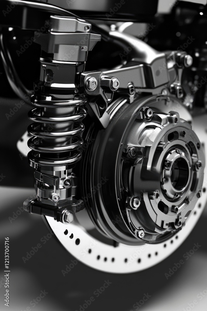 Fototapeta premium Motorcycle Front Suspension Close Up