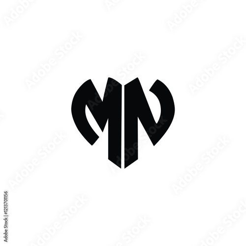 MN monogram logo design letter text name symbol monochrome logotype alphabet character simple logo