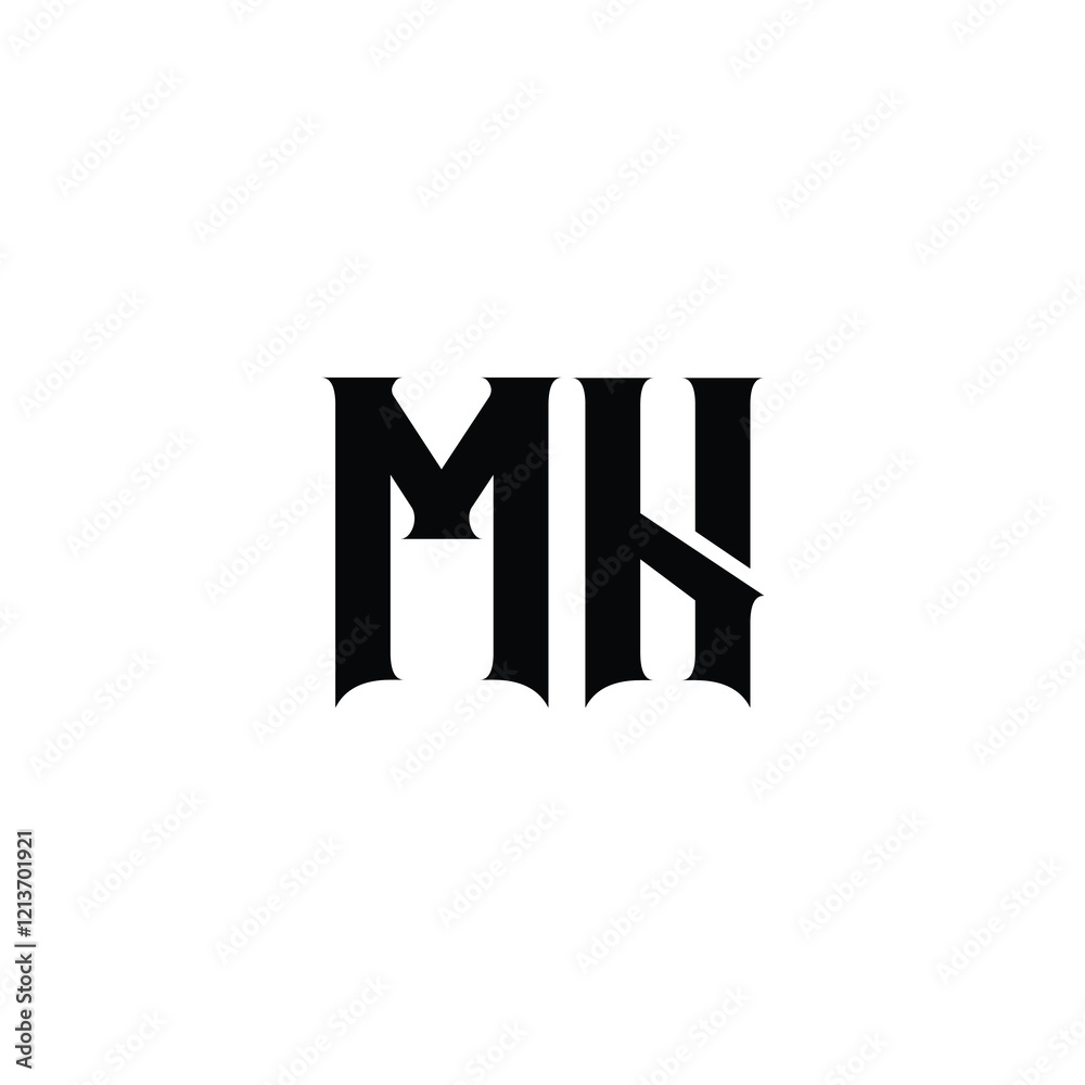 Obraz premium MN monogram logo design letter text name symbol monochrome logotype alphabet character simple logo
