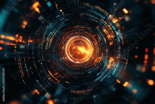 Wallpaper Mural Abstract composition of colorful light patterns moving in a circular motion, creating a sense of depth and movement Torontodigital.ca