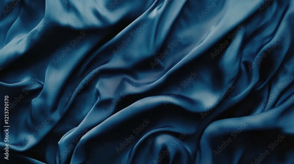 Fototapeta premium Dark blue fabric close-up