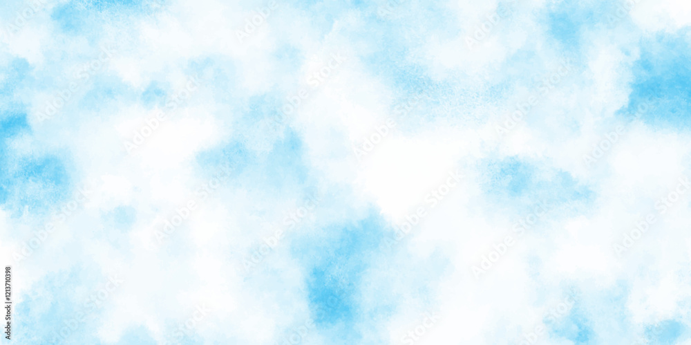 Abstract blue color clouds background, Vibrant clear blue sky with puffy and blurry natural clear clouds, watercolor background concept abstract cloudy sky, cloudy and grunge blue watercolor. Abstract blue color clouds background, Vibrant clear blue sky with puffy and blurry natural clear clouds, watercolor background concept abstract cloudy sky, cloudy and grunge blue watercolor.
