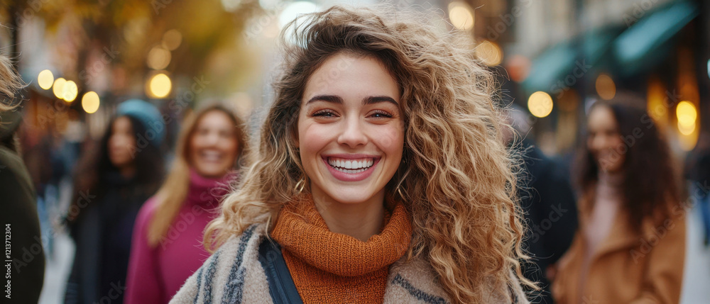 group of diverse friends walking confidently in city, smiling joyfully. scene captures vibrant atmosphere filled with warmth and camaraderie group of diverse friends walking confidently in city, smiling joyfully. scene captures vibrant atmosphere filled with warmth and camaraderie