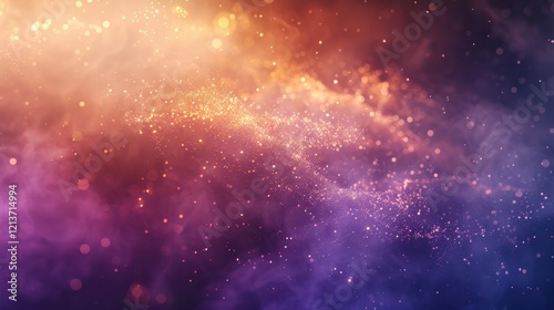 Abstract Mystical Background Illustration of Colorful Fog and Sparkles