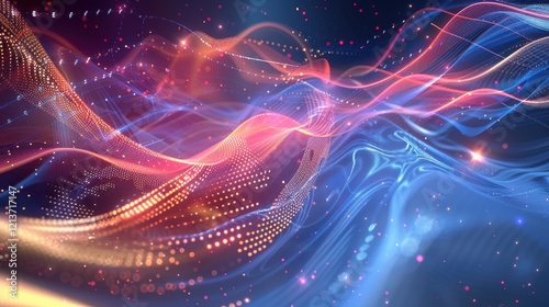 Wallpaper Mural Abstract Particle Wave Background Illustration in Vibrant Colors Torontodigital.ca