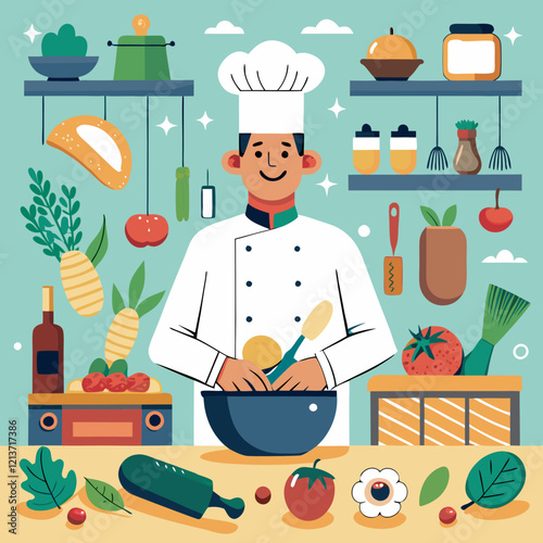 set of chef and cook