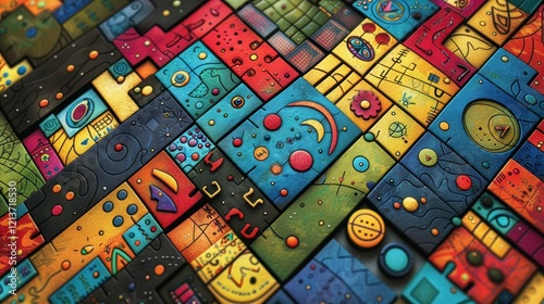 Colorful Abstract Puzzle Game Background Illustration