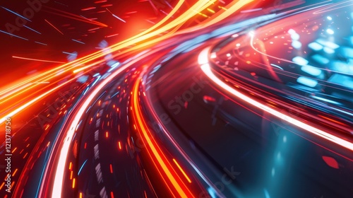 Colorful Abstract Background for Racing Game Illustration Design