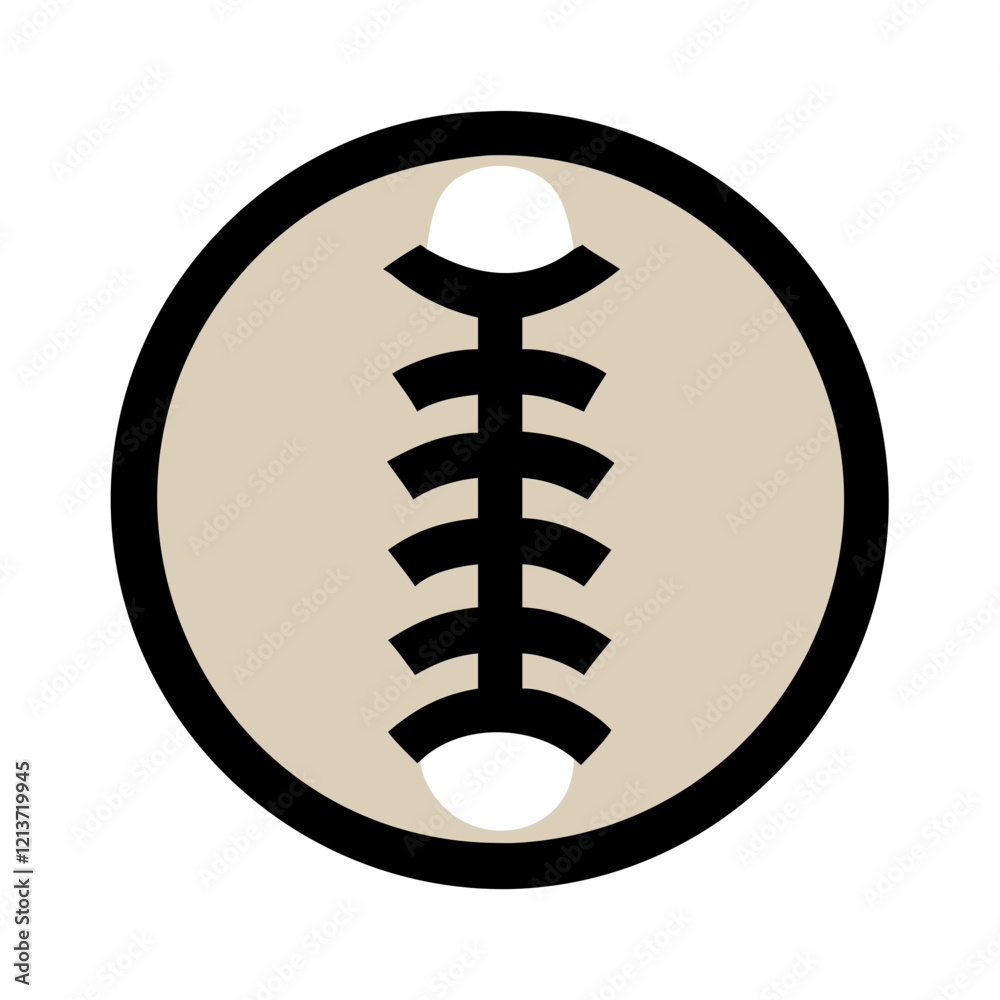 Baseball icon with stitching design, simple vector Baseball icon with stitching design, simple vector