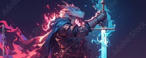 anime dragonborn fantasy knight