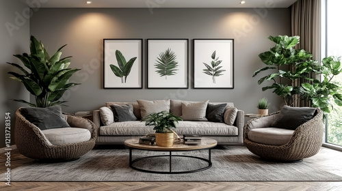 Modern Living Room Interior Design: Cozy & Elegant Space with Natural Decor
