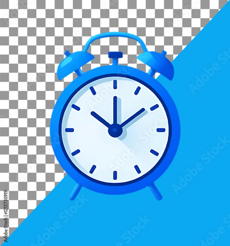 blue alarm clock, Modern Blue Alarm Clock Icon