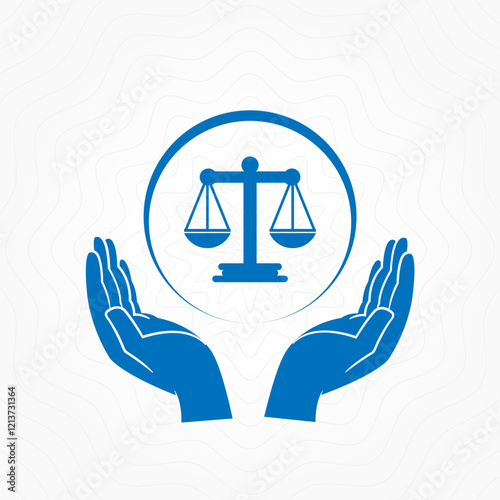 Hands up law care logo design template