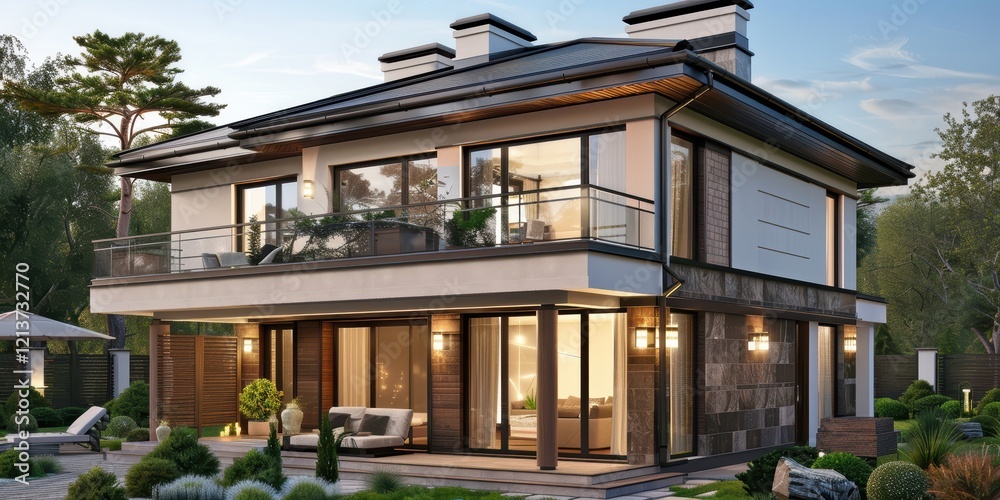 Modern Home with Backyard Modern Home with Backyard