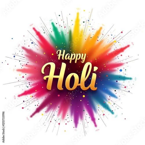 Vibrant Holi Festival Of Colors 2025 Banner Design Featuring Bright and Colorful Elements photo