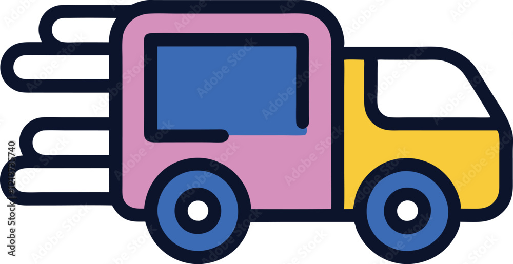 Vibrant Fast Delivery Truck Icon Vibrant Fast Delivery Truck Icon