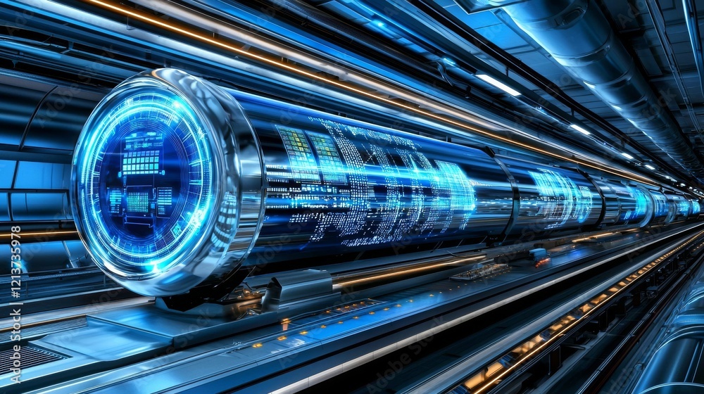 Futuristic data transport system high-tech tunnel digital infrastructure sci-fi environment dynamic perspective innovative concept Futuristic data transport system high-tech tunnel digital infrastructure sci-fi environment dynamic perspective innovative concept