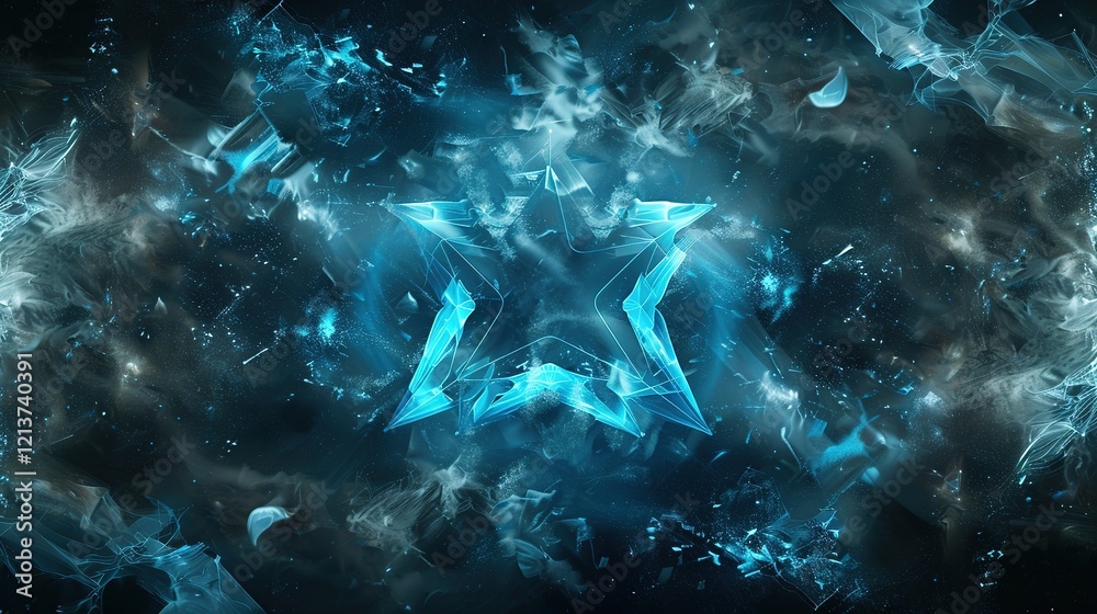 Obraz premium Abstract_star_background_with_glowing_particles