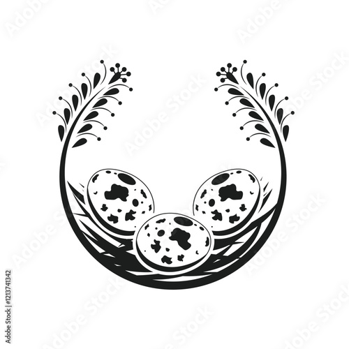 black quail egg farmer logo icon vector concept design