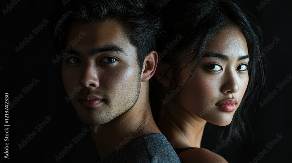A man and a woman are standing next to each other. Generative AI A man and a woman are standing next to each other. Generative AI