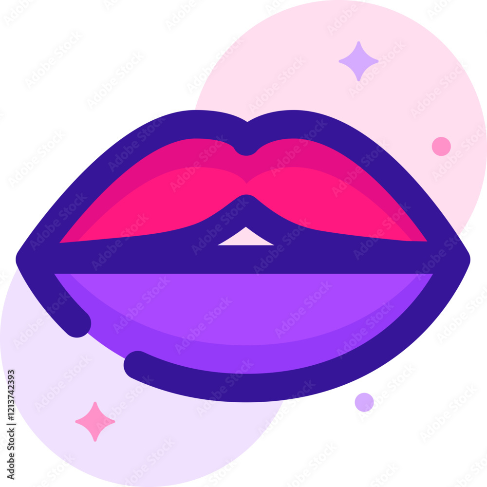 New beauty makeup in spring purple colored icon pack