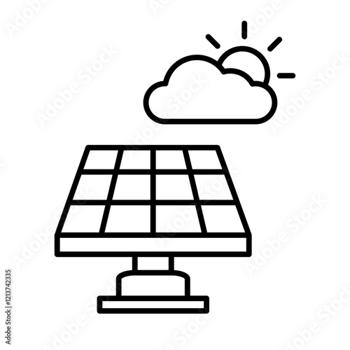 solar cell outline icon
