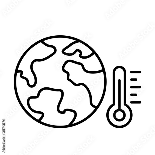 global warming outline icon
