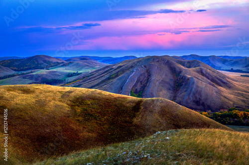 Karamurun-tau is a picturesque mountain range of the Orenburg region. photo