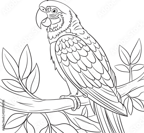 Parrot  coloring page line art