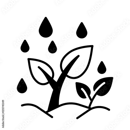 rain plant solid icon